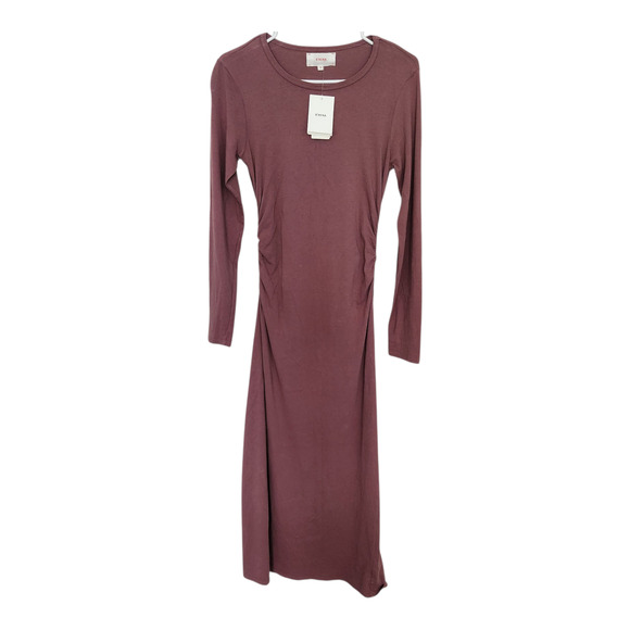 XÍRENA Wiley Long Sleeve Gathered Maxi Dress XS In Dark Rose Minimalist Fall - Picture 1 of 8